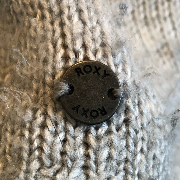 ROXY Women's Candidate Waves Pointelle Pullover Sweater Size Medium Gray - Picture 9 of 10